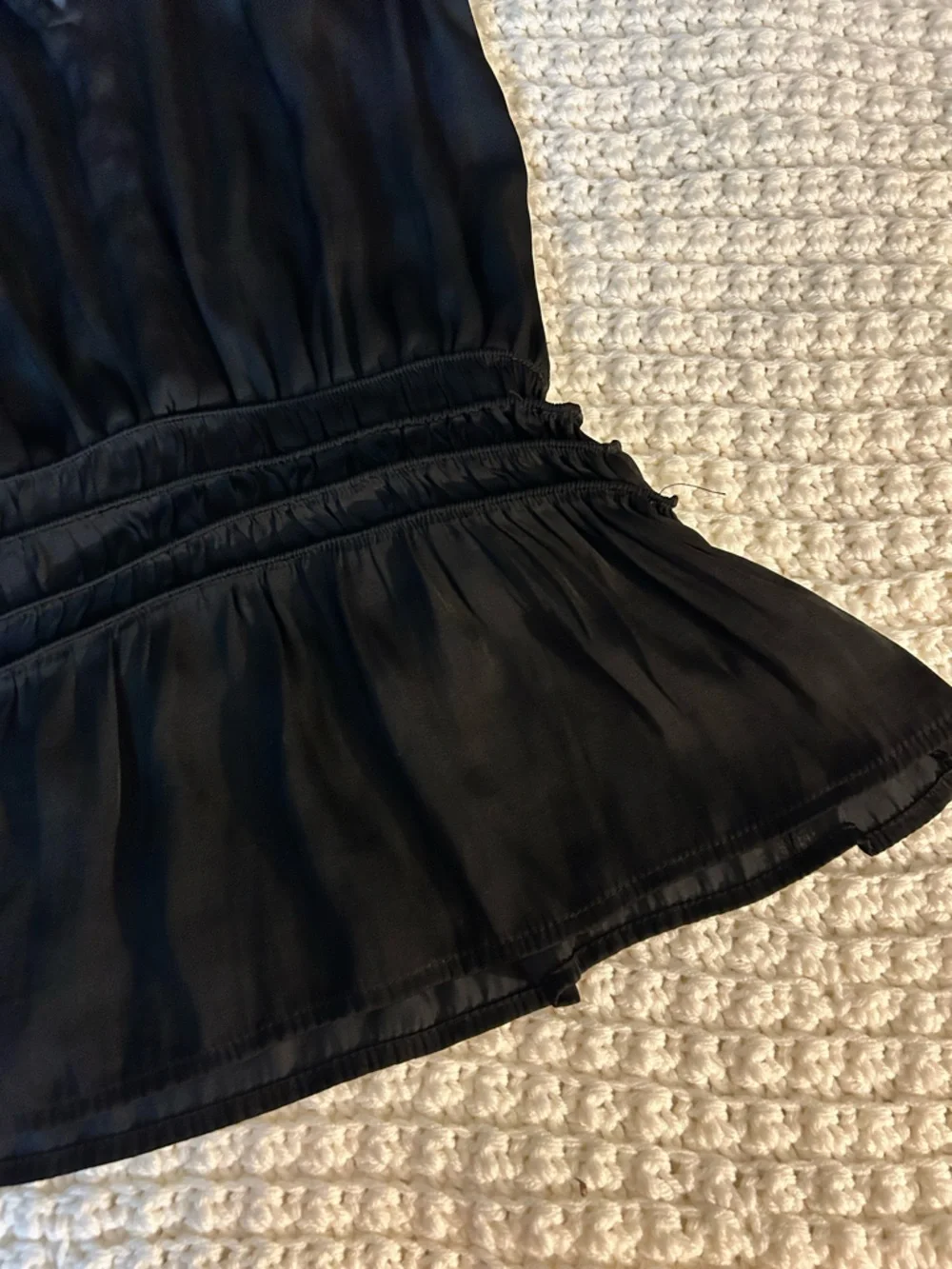 Tahari Black Sleeveless Peplum Ruffle-Trim Camisole